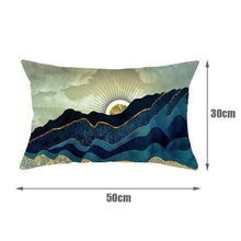 Charger l'image dans la galerie, Housse de coussin 30x50 cm - Soleil et Collines Bleues