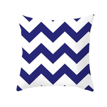 Charger l'image dans la galerie, Housse de coussin 45x45 cm - Zigzag Bleu et Blanc