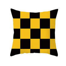 Charger l'image dans la galerie, Housse de coussin 45x45 cm - Damier noir et jaune