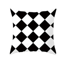 Charger l'image dans la galerie, Housse de coussin 45x45 cm - Damier Noir et Blanc