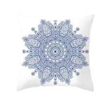 Charger l'image dans la galerie, Housse de coussin 45x45 cm - Mandala Bleu
