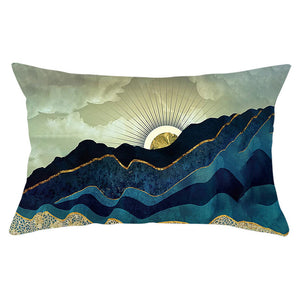 Housse de coussin 30x50 cm - Soleil et Collines Bleues